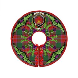 ScotsTee Shop Scottish Rattray Ancient Clan Crest Tartan Christmas Tree Skirt Scottish Thistle Design