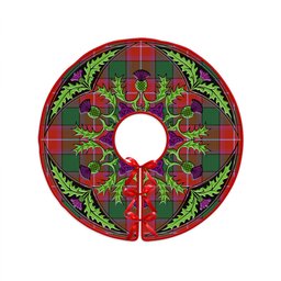 ScotsTee Shop Scottish Rattray Ancient Clan Crest Tartan Christmas Tree Skirt Scottish Thistle Design