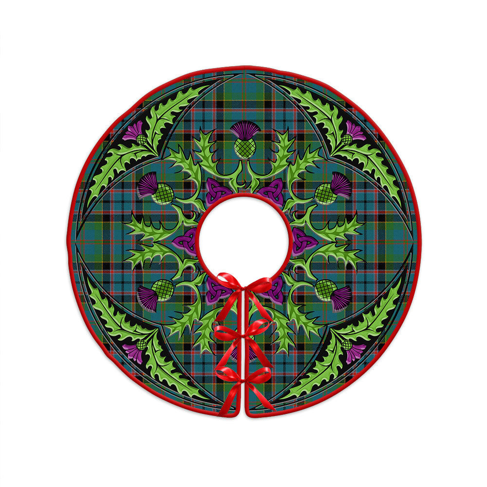 ScotsTee Shop Scottish Stinson (Stephenson Stevenson) Ancient Clan Crest Tartan Christmas Tree Skirt Scottish Thistle Design
