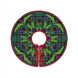 ScotsTee Shop Scottish Stinson (Stephenson Stevenson) Ancient Clan Crest Tartan Christmas Tree Skirt Scottish Thistle Design
