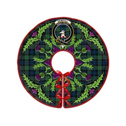ScotsTee Shop Scottish Sempill (Semple) Modern Clan Crest Tartan Christmas Tree Skirt Scottish Thistle Design