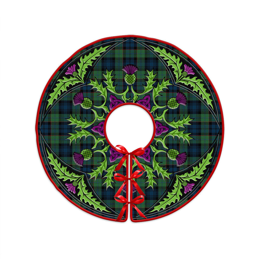 ScotsTee Shop Scottish Sempill (Semple) Modern Clan Crest Tartan Christmas Tree Skirt Scottish Thistle Design