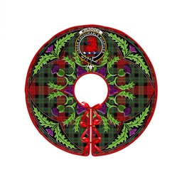 ScotsTee Shop Scottish Murdoch Modern Clan Crest Tartan Christmas Tree Skirt Scottish Thistle Design