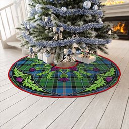 ScotsTee Shop Scottish Stirling Ancient Clan Crest Tartan Christmas Tree Skirt Scottish Thistle Design