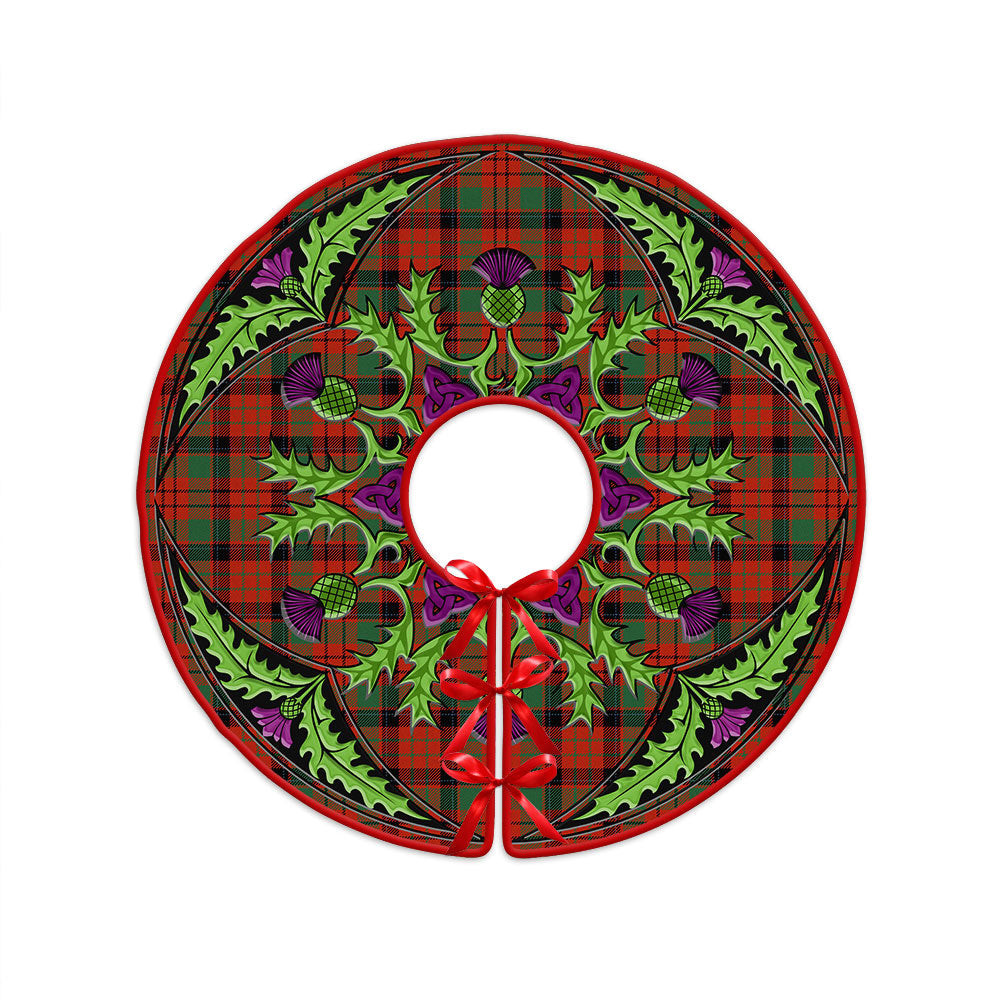 ScotsTee Shop Scottish MacNicol Modern Clan Crest Tartan Christmas Tree Skirt Scottish Thistle Design