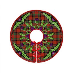 ScotsTee Shop Scottish MacNicol Modern Clan Crest Tartan Christmas Tree Skirt Scottish Thistle Design