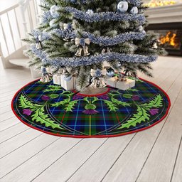 ScotsTee Shop Scottish Smith Modern Clan Crest Tartan Christmas Tree Skirt Scottish Thistle Design