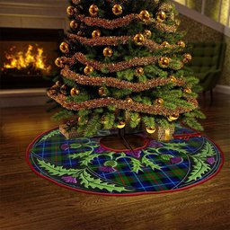 ScotsTee Shop Scottish Smith Modern Clan Crest Tartan Christmas Tree Skirt Scottish Thistle Design
