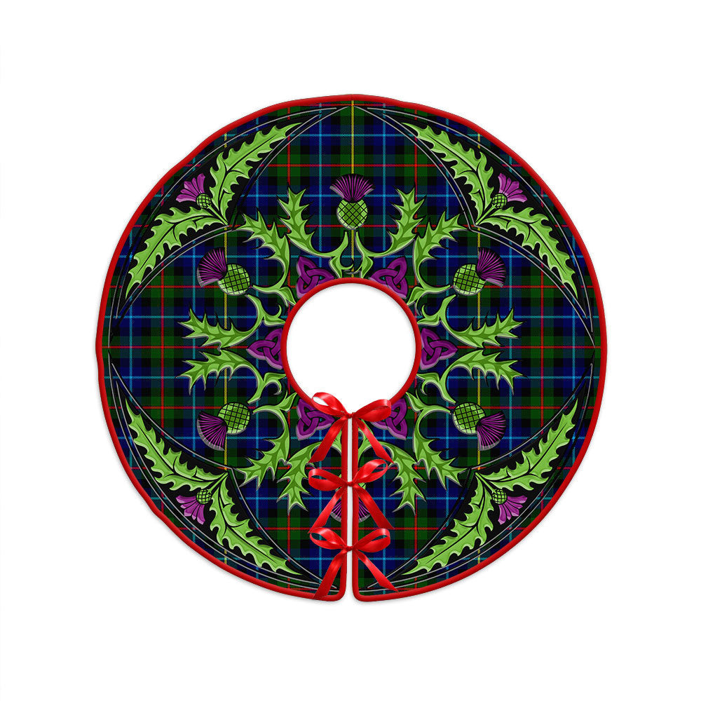 ScotsTee Shop Scottish Smith Modern Clan Crest Tartan Christmas Tree Skirt Scottish Thistle Design