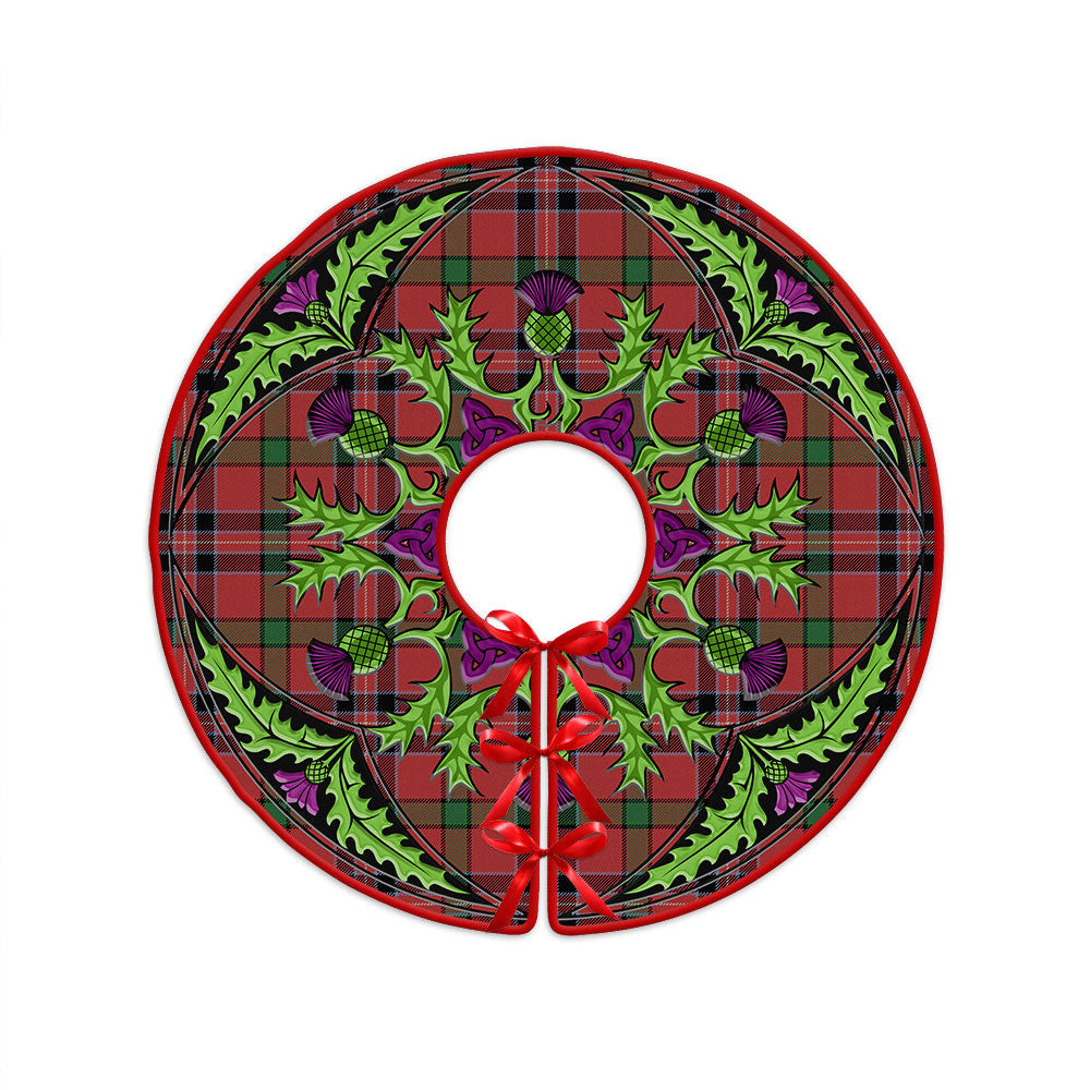 ScotsTee Shop Scottish MacNiven Ancient Clan Crest Tartan Christmas Tree Skirt Scottish Thistle Design