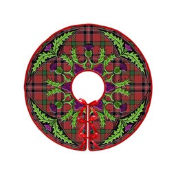 ScotsTee Shop Scottish MacNiven Ancient Clan Crest Tartan Christmas Tree Skirt Scottish Thistle Design