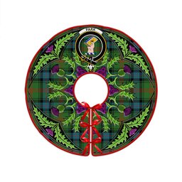 ScotsTee Shop Scottish Park Ancient Clan Crest Tartan Christmas Tree Skirt Scottish Thistle Design