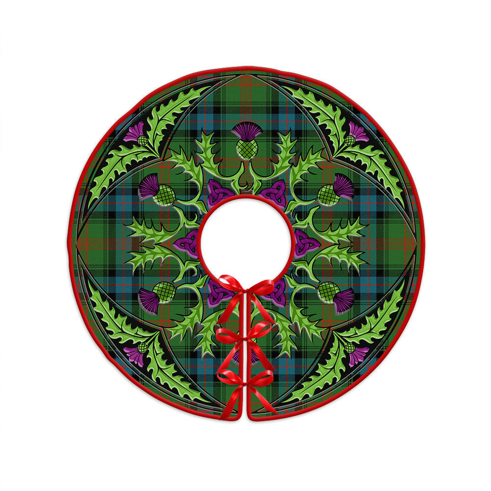 ScotsTee Shop Scottish Park Ancient Clan Crest Tartan Christmas Tree Skirt Scottish Thistle Design