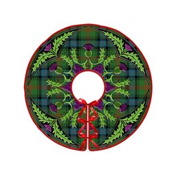 ScotsTee Shop Scottish Park Ancient Clan Crest Tartan Christmas Tree Skirt Scottish Thistle Design