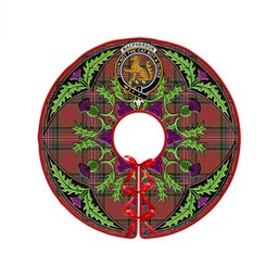 ScotsTee Shop Scottish MacPherson Weathered Clan Crest Tartan Christmas Tree Skirt Scottish Thistle Design