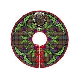 ScotsTee Shop Scottish Rollo Weathered Clan Crest Tartan Christmas Tree Skirt Scottish Thistle Design