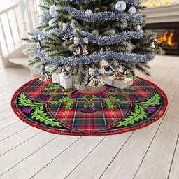 ScotsTee Shop Scottish Ritchie Modern Clan Crest Tartan Christmas Tree Skirt Scottish Thistle Design
