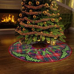 ScotsTee Shop Scottish Ritchie Modern Clan Crest Tartan Christmas Tree Skirt Scottish Thistle Design