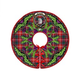 ScotsTee Shop Scottish Ritchie Modern Clan Crest Tartan Christmas Tree Skirt Scottish Thistle Design