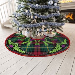 ScotsTee Shop Scottish Martin Modern Clan Crest Tartan Christmas Tree Skirt Scottish Thistle Design