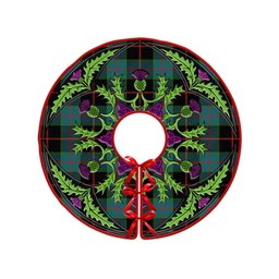ScotsTee Shop Scottish Nairn Ancient Clan Crest Tartan Christmas Tree Skirt Scottish Thistle Design
