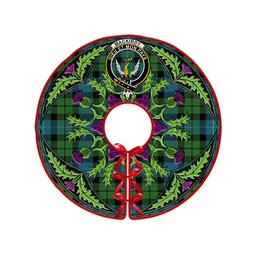 ScotsTee Shop Scottish MacKirdy Ancient Clan Crest Tartan Christmas Tree Skirt Scottish Thistle Design