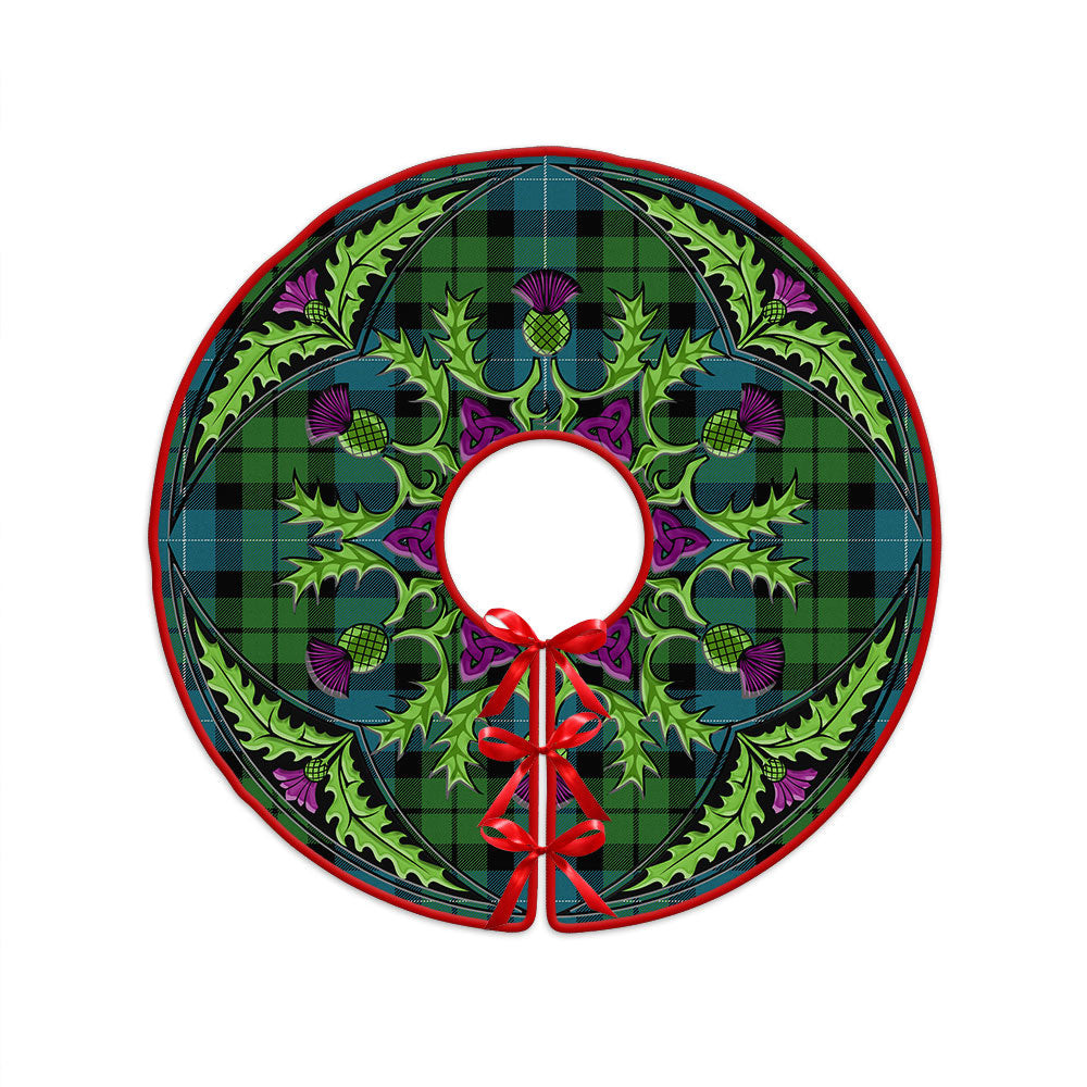 ScotsTee Shop Scottish MacKirdy Ancient Clan Crest Tartan Christmas Tree Skirt Scottish Thistle Design