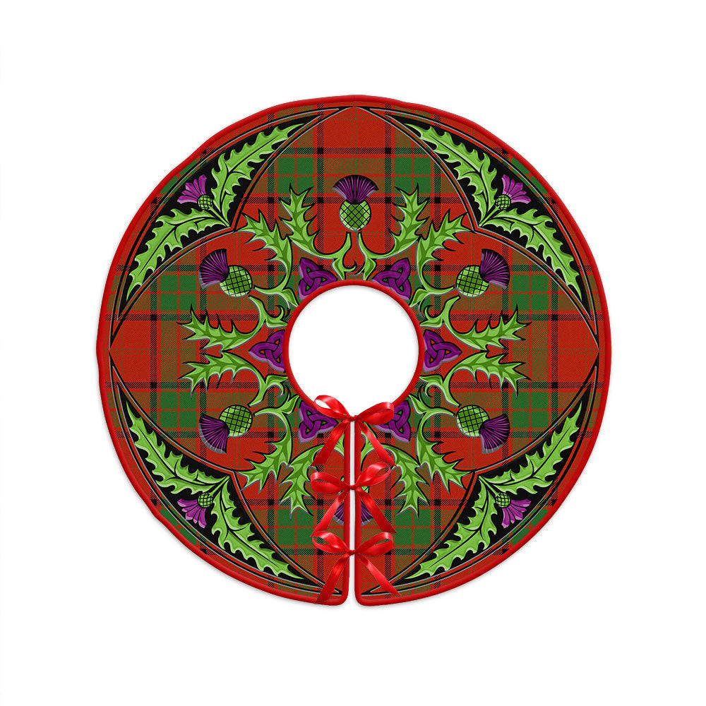 ScotsTee Shop Scottish Maxwell Ancient Clan Crest Tartan Christmas Tree Skirt Scottish Thistle Design