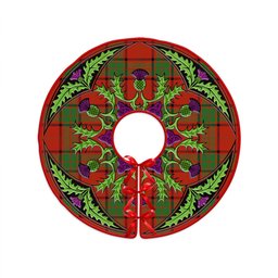 ScotsTee Shop Scottish Maxwell Ancient Clan Crest Tartan Christmas Tree Skirt Scottish Thistle Design