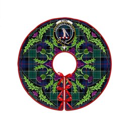 ScotsTee Shop Scottish Syme Modern Clan Crest Tartan Christmas Tree Skirt Scottish Thistle Design