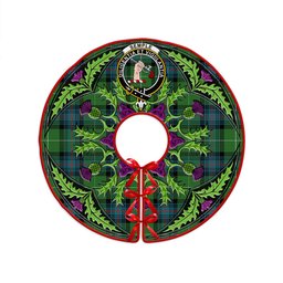 ScotsTee Shop Scottish Semple Ancient Clan Crest Tartan Christmas Tree Skirt Scottish Thistle Design