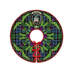 ScotsTee Shop Scottish MacIsaac Modern Clan Crest Tartan Christmas Tree Skirt Scottish Thistle Design