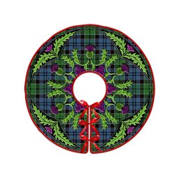 ScotsTee Shop Scottish MacIsaac Modern Clan Crest Tartan Christmas Tree Skirt Scottish Thistle Design
