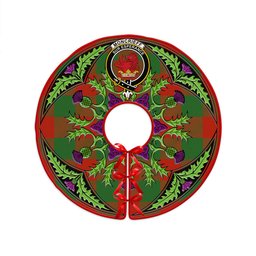 ScotsTee Shop Scottish Moncrieffe Ancient Clan Crest Tartan Christmas Tree Skirt Scottish Thistle Design