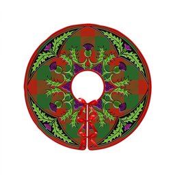 ScotsTee Shop Scottish Moncrieffe Ancient Clan Crest Tartan Christmas Tree Skirt Scottish Thistle Design