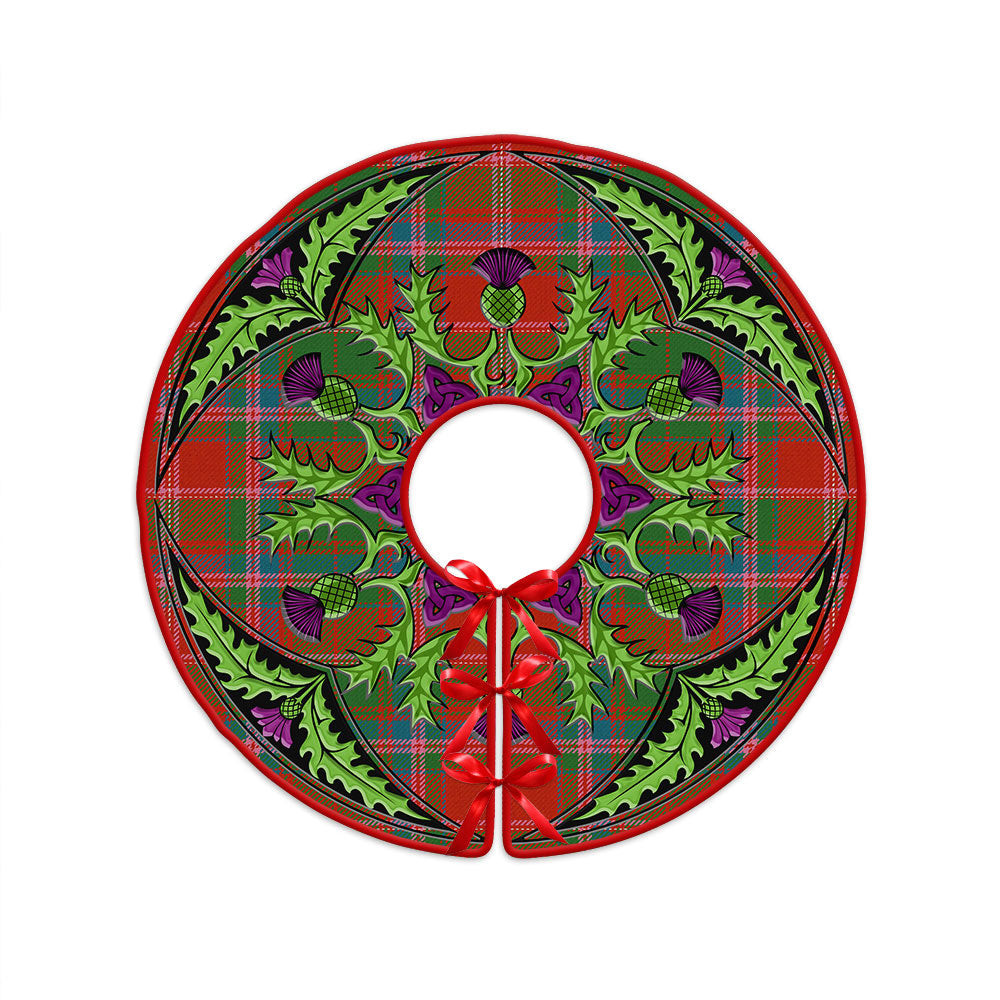 ScotsTee Shop Scottish Somerville Ancient Clan Crest Tartan Christmas Tree Skirt Scottish Thistle Design