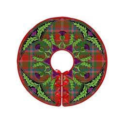 ScotsTee Shop Scottish Somerville Ancient Clan Crest Tartan Christmas Tree Skirt Scottish Thistle Design