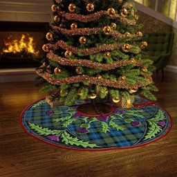 ScotsTee Shop Scottish Murray Ancient Clan Crest Tartan Christmas Tree Skirt Scottish Thistle Design