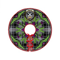 ScotsTee Shop Scottish Moffat Ancient Clan Crest Tartan Christmas Tree Skirt Scottish Thistle Design