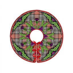 ScotsTee Shop Scottish Napier Rose Weathered Clan Crest Tartan Christmas Tree Skirt Scottish Thistle Design