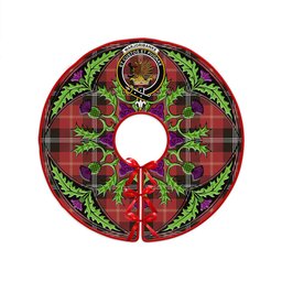 ScotsTee Shop Scottish Marjoribanks Weathered Clan Crest Tartan Christmas Tree Skirt Scottish Thistle Design