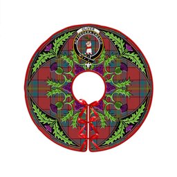 ScotsTee Shop Scottish Oliver Ancient Clan Crest Tartan Christmas Tree Skirt Scottish Thistle Design