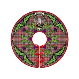 ScotsTee Shop Scottish Ritchie Weathered Clan Crest Tartan Christmas Tree Skirt Scottish Thistle Design