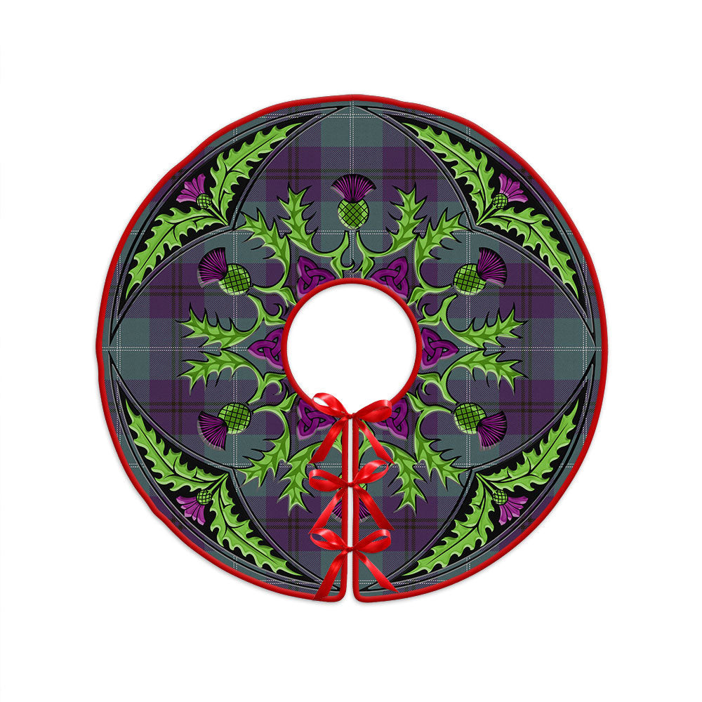 ScotsTee Shop Scottish Oliphant Weathered Clan Crest Tartan Christmas Tree Skirt Scottish Thistle Design