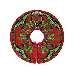 ScotsTee Shop Scottish Munro (Logan) Modern Clan Crest Tartan Christmas Tree Skirt Scottish Thistle Design