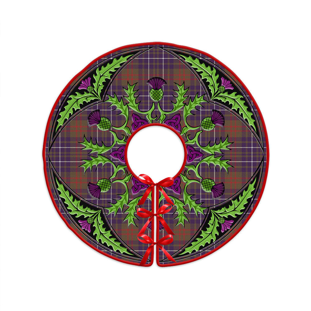 ScotsTee Shop Scottish Edmonstone Weathered Clan Crest Tartan Christmas Tree Skirt Scottish Thistle Design