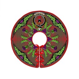 ScotsTee Shop Scottish Middleton Ancient Clan Crest Tartan Christmas Tree Skirt Scottish Thistle Design