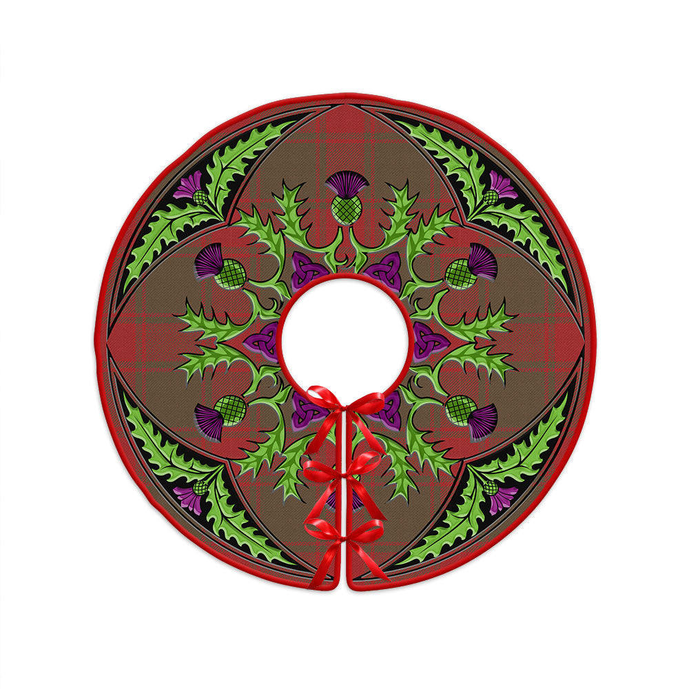 ScotsTee Shop Scottish Middleton Ancient Clan Crest Tartan Christmas Tree Skirt Scottish Thistle Design