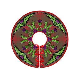 ScotsTee Shop Scottish Middleton Ancient Clan Crest Tartan Christmas Tree Skirt Scottish Thistle Design