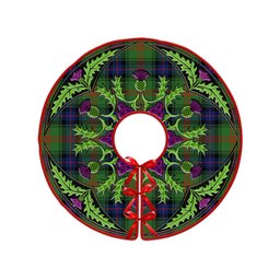 ScotsTee Shop Scottish Park Modern Clan Crest Tartan Christmas Tree Skirt Scottish Thistle Design